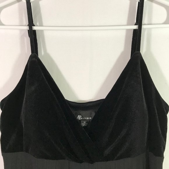 AB Studio LBD Black Sleeveless Midi Dress Evening Holiday - Picture 2 of 10